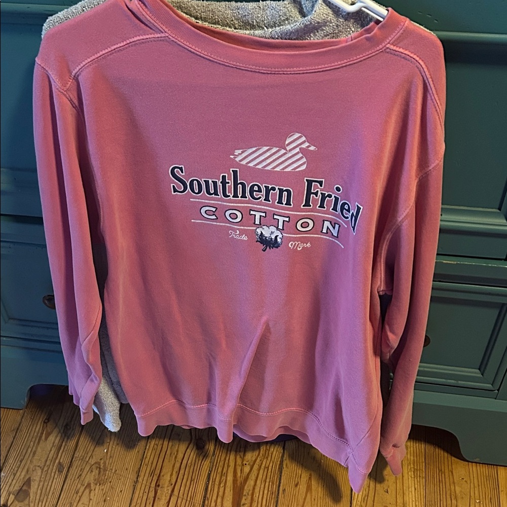 Southern Fried Cotton Coral Pullover